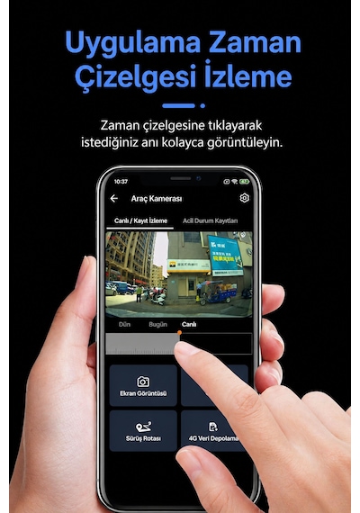 2 Kameralı 4k Sim Kartlı Uzaktan İzlenebilen Araç Kamerası Güvenlik Kamerası