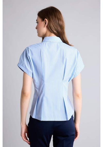 Defacto Fıtted Çizgili Poplin Kısa Kollu Mavi Gömlek H7941ax26smbe552 Mavi-be552 Defacto Fıtted Çizgili Poplin Kısa Kollu Mavi Gömlek H7941ax26smbe552 Mavi-be552