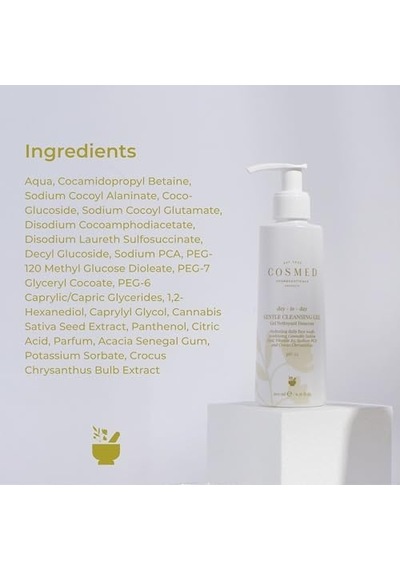 Cosmed Nemlendirici Etkili Nazik Yüz Temizleme Jeli, Gentle Cleansing Gel, 200 Ml