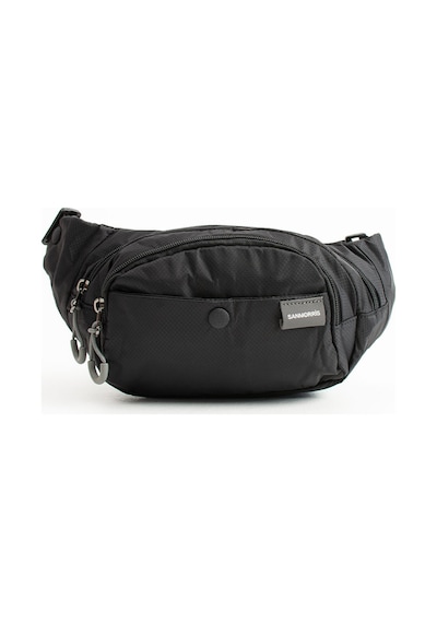 Sanmorris Unisex Paraşüt Kumaş Suya Dayanıklı 3 Bölmeli Body Bag Sı-6036 Siyah