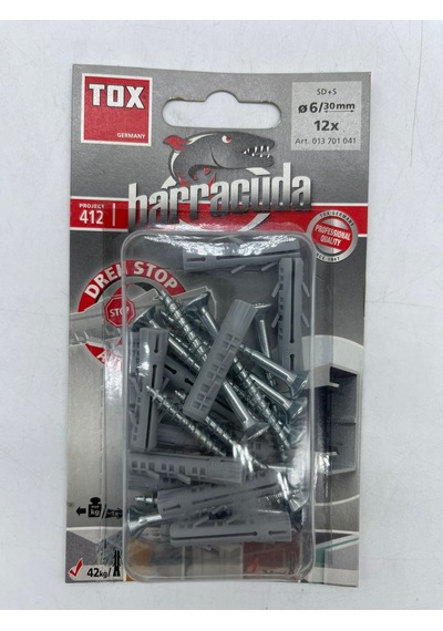 Tox Barracuda Plastik Dübel Vida Seti 6X30 Mm 12 Adet