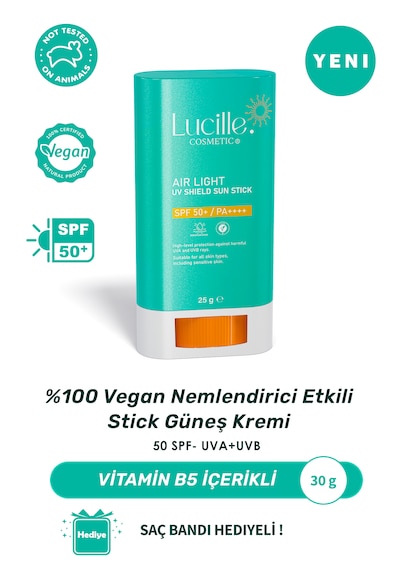 Lucille Vegan Nemlendirici Stick Güneş Kremi - 50 Spf, Uva+uvb
