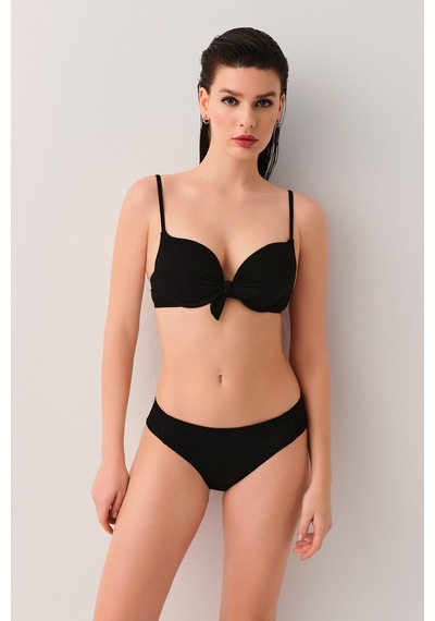 Suwen Önden Bağcıklı Full Dolgulu Bikini Üst Sbn26640012 Siyah