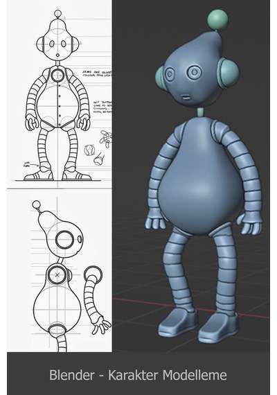 Blender 4.1 Modelleme, Renklendirme, İskeletlendirme Eğitim Seti