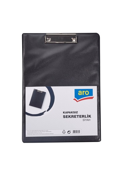 Aro Kapaksız Sekreterlik Siyah - Pvc Kaplı, Nikel Mekanizma 3'li Ekonomik Paket - 3 Adet Tarı