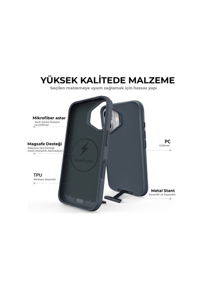 Bix Apple Uyumlu iPhone 16 Plus Vortex Magsafe Kılıf Stand Özellikli 3x Korumalı Mikro Fiber İç Yüzey Lacivert Lacivert Bix Apple Uyumlu iPhone 16 Plus Vortex Magsafe Kılıf Stand Özellikli 3x Korumalı Mikro Fiber İç Yüzey Lacivert Lacivert