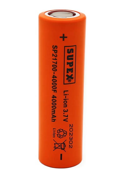 Supex Sp21700-4000f 3.7v 4000mah Li-ion Düz Kafa Başsız Pil