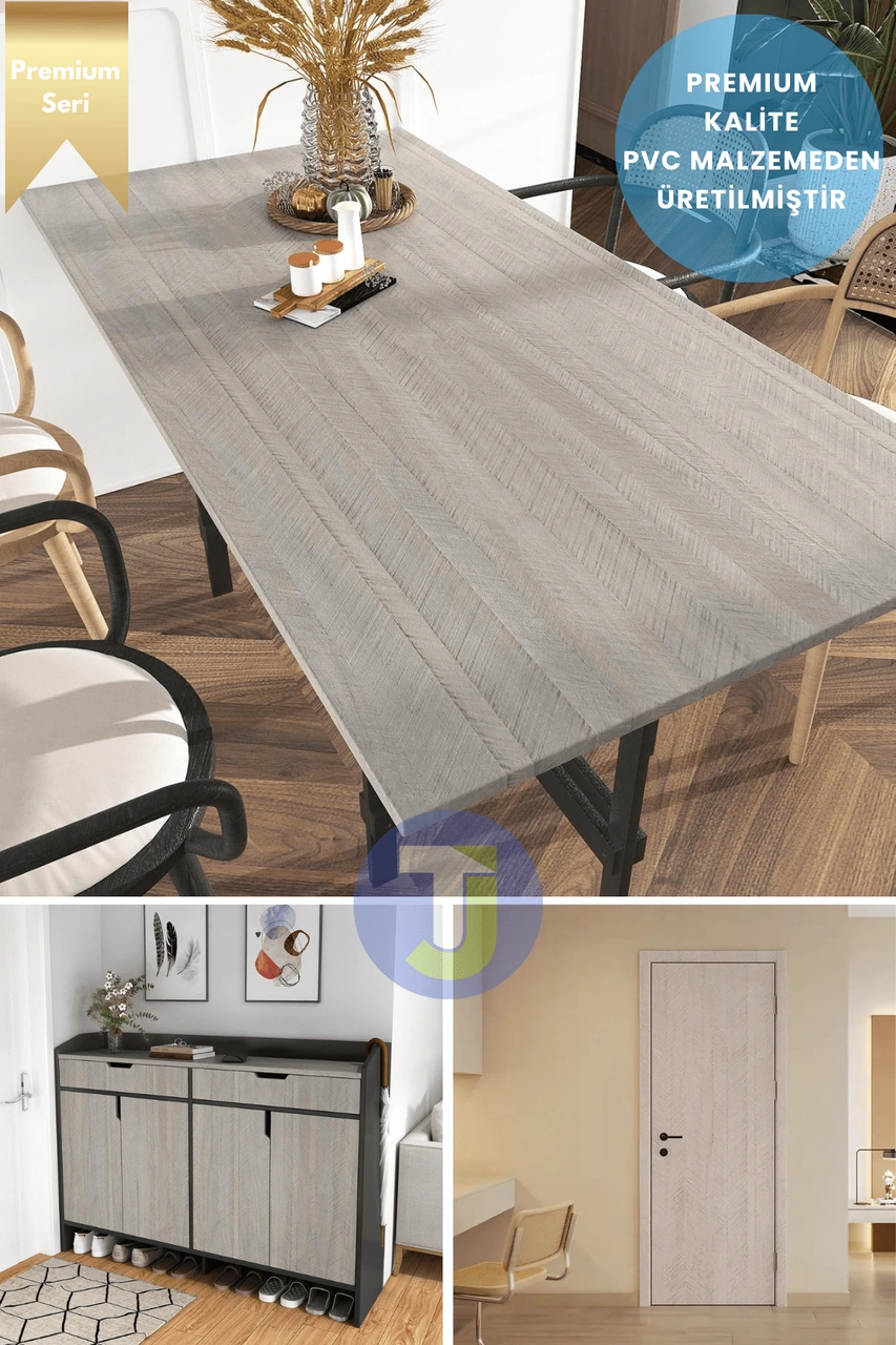 Technojet Kendinden Yapışkanlı Dokulu Balıksırtı Desen Premium Mutfak Duvar Dolap Kaplama 60cmx500cm Bej