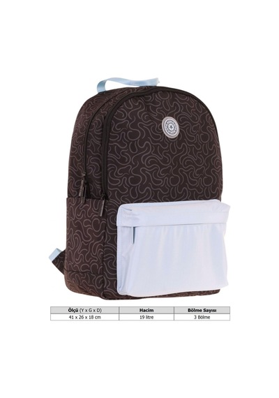 Kaukko Double Colors Üç Bölmeli Kız Çocuk Okul Ve Günlük Sırt Çantası - Siyah Mavi - K1839 Siyah - Mavi