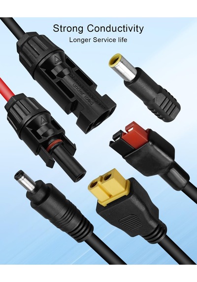 Tr 10ft 4'ü 1 Arada Güneş Konnektör Kiti Xt60 Dc5521 Dc7909 A-nderson Adaptörü Solar Şarj Kablosu, Su Geçirmez I