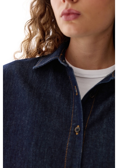 Penti Koyu Denim Relax Shirt Uzun Kollu Bluz Koyu Denım