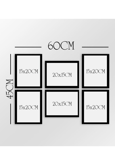 Bk Gift 6 Parça Çerçeve Görünümlü Ahşap Tablo Seti (45X60Cm)-1