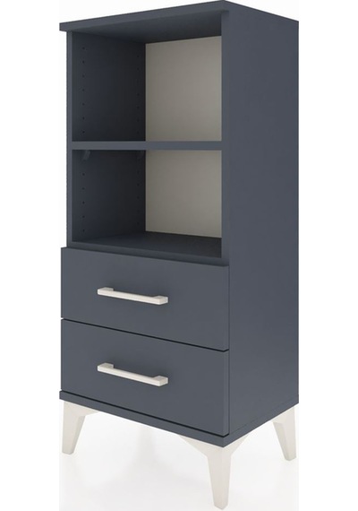 Arges Komodin 2 Raflı 2 Çekmeceli 44x30x96 Antrasit-antrasit Antrasit
