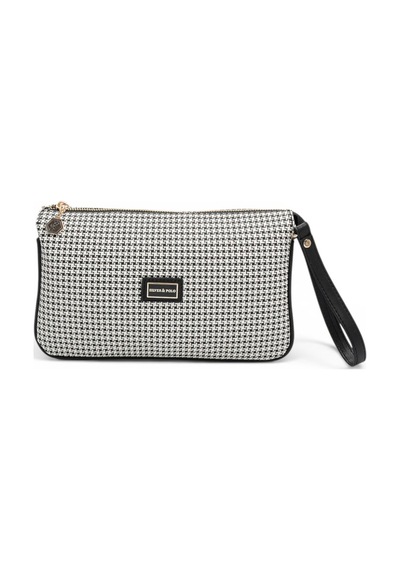 Silver & Polo Silver Polo Siyah - Siyah Kaz Ayağı Ekose Kadın Çapraz Çanta Sp1291
