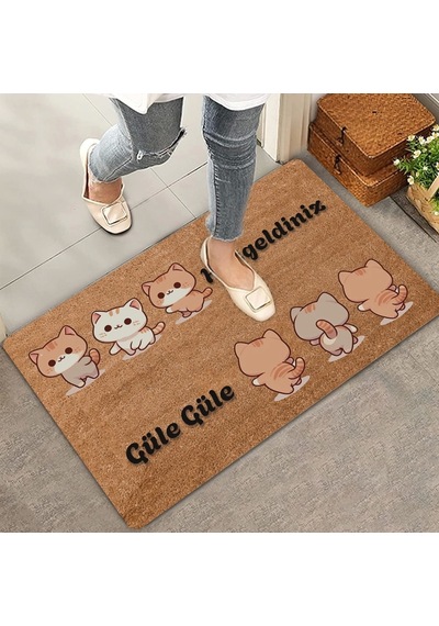 Valerine Life Üçlü Sevimli Yavru Kediler Hoş Geldiniz Ve Güle Güle Kapı Önü Paspası 45x70cm Valerine Life Üçlü Sevimli Yavru Kediler Hoş Geldiniz Ve Güle Güle Kapı Önü Paspası 45x70cm