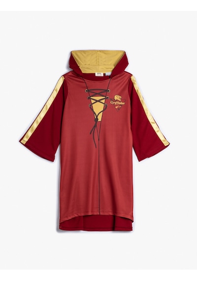 Koton Harry Potter Lisanslı Kostüm Kısa Kollu Kapşonlu Bordo 4wkb20010tk Bordo