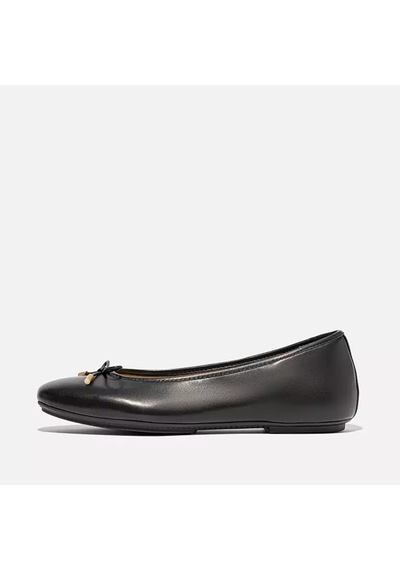 001 Black Babet Kadın Hx8-001 Fitflop Delicato Bow Soft Leather Ballet Flats Black Siyah