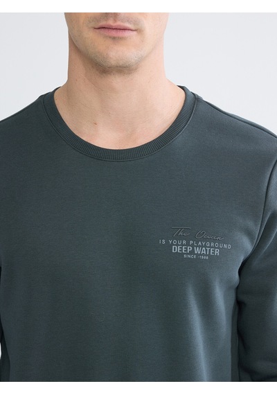 Lcwaıkıkı Classic Antrasit Bisiklet Yaka Erkek Kalın Sweatshirt
