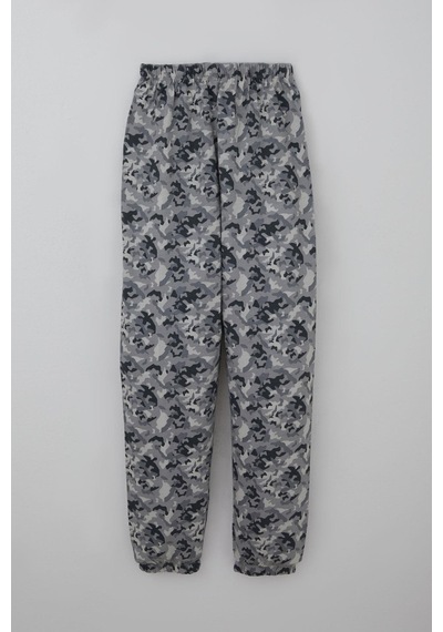Breeze Erkek Çocuk Pijama Takımı Kamuflaj Desenli 9-12 Yaş, Gri