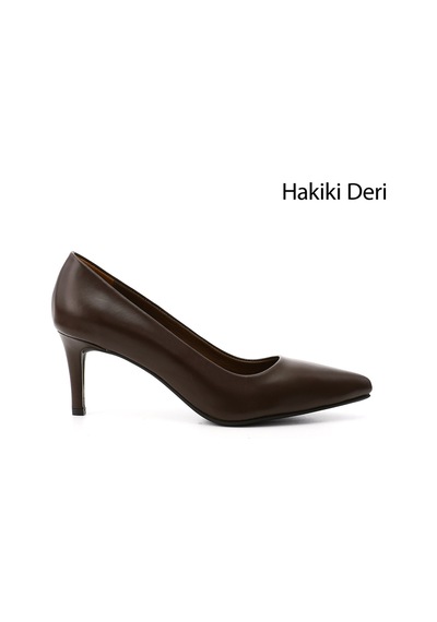 Gönderi(R) Gönderi R Kahverengi Sivri Burun İnce Topuklu Hakiki Deri Stiletto Kahverengi