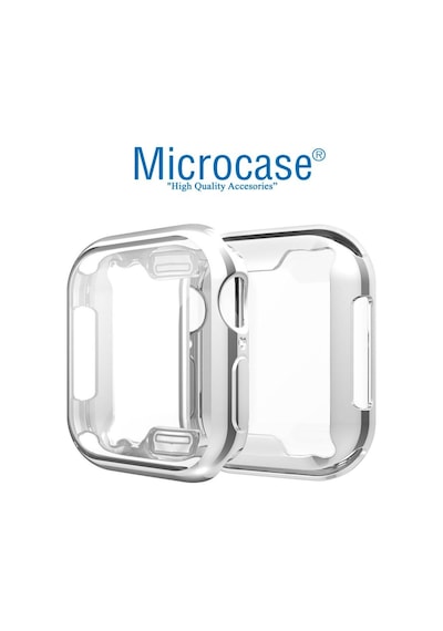 Microcase Apple Uyumlu  Watch Seri 6 40 Mm Shine Serisi Kılıf - Gümüş (473993402)