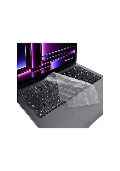 NovStrap Apple Uyumlu MacBook Pro 2023 16 inç M2 A2780 Türkçe Q Klavye Şeffaf Klavye Koruyucu Kılıf