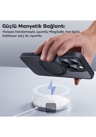 Baseus Apple Uyumlu iPhone 15 Pro Skyring Serisi Standlı Magsafe Manyetik Kıl