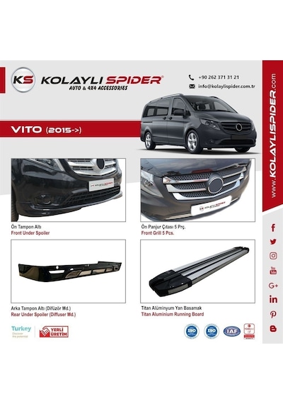 Mercedes Vito Arka Tampon Eşiği Krom 2015 ve Sonrası