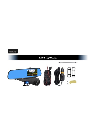 Hd 3,5'' Türkçe Menülü Geri Görüş Kameralı Dikiz Aynalı Araç Kamerası 1080p Hd 4k 64gb Kart