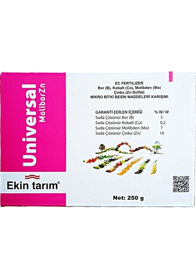 Universal MoliBorZn (250 GR)-Tutturucu-Molibden, Bor, Çinko, Kobalt İçerikli Toz Gübre