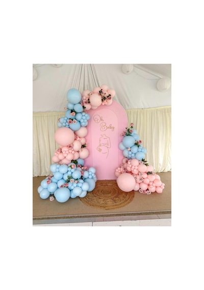 Makaron Mavi Ve Makaron Pembe Balon Zinciri 100 Adet Mix