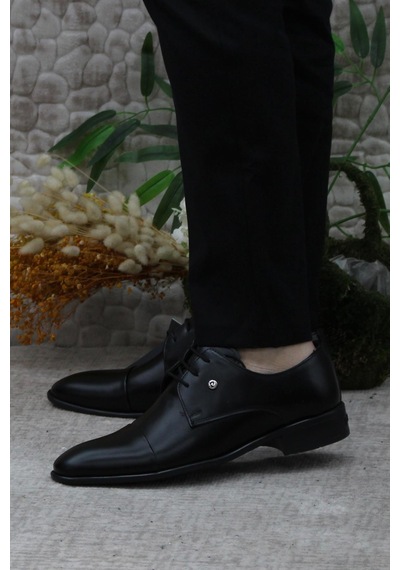 Pierre Cardin 7028 Siyah Damat Ayakkabısı Takım Ayakkabısı Erkek Klasik Ayakkabı 001