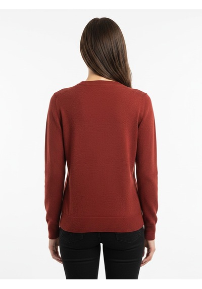 Sisley Kaşmir Karışımlı Regular Fit Kazak Kadın Koyu Kırmızı Kazak - 325a102hm100f