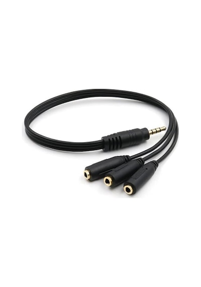 3 Port AUX 3.5 mm. Kulaklık Mikrofon Çoklayıcı Splitter Çevirici
