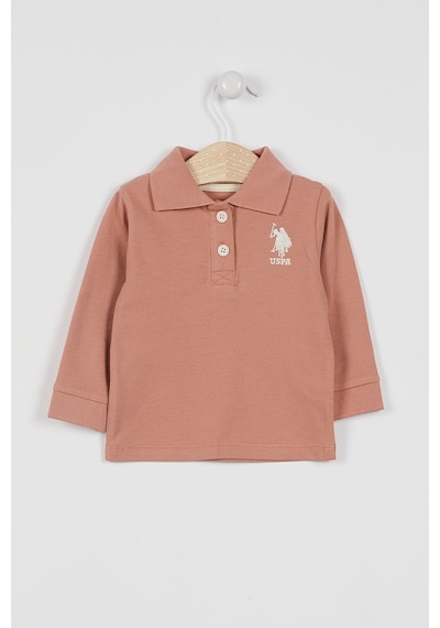 U.S. Polo Assn. U.S. Polo Assn Lisanslı Classic Açık Kahve Bebek Uzun Kol Yakalı Sweatshirt Kahverengi