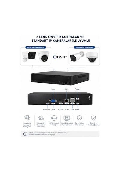 O-kam Zr-4010 Nvr Wifi Kayıt Cihazı 10 Kanal Ip Kamera Uyumluluğu