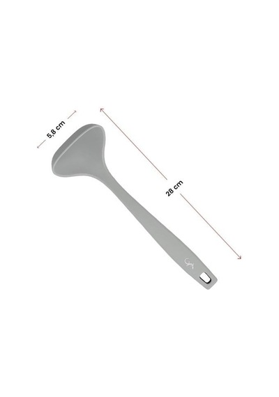 Lurch - Platin Silikon Sos Kepçesi 28 Cm Açık Gri - Yanmaz, Yapışmaz, Bükülmez, Çizmez, Tat Ve Koku Bırakmaz - 240015