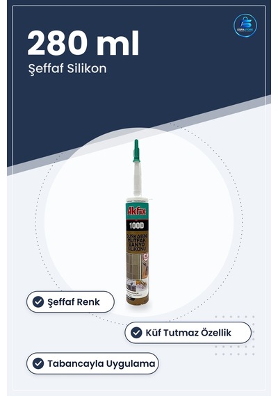 Şeffaf Duşakabin Silikonu 280 Ml Banyo Mutfak Fayans Derz Sızdırm