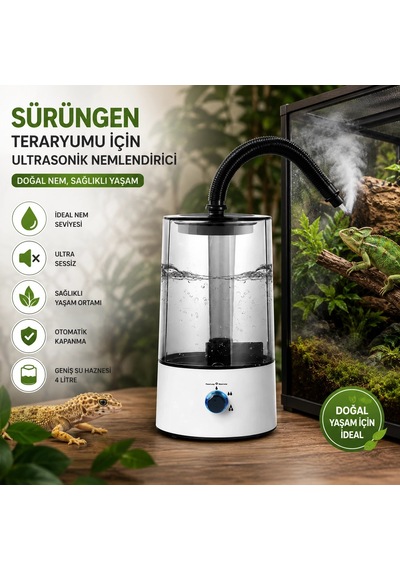 Bay Sürüngen Teraryumu Nemlendirici Sis Makinesi - Ultrasonik Otomatik Buhar Üretici Bukalemun, İguana, Gecko İç