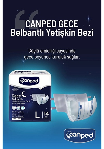 Canped Belbantlı Yetişkin Hasta Bezi Büyük Boy 56 Adet