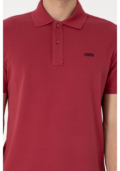 U.S. Polo Assn. Erkek Regular Fit Polo Yaka Vişne Basic Tişört 50306007-VR223