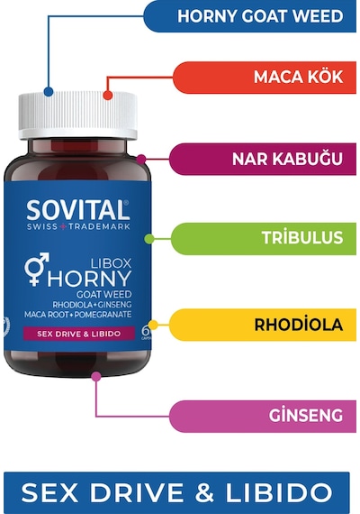 SOVİTAL Libox Güç Libido Ginseng Takviyeli 60 Adet 8682851193715