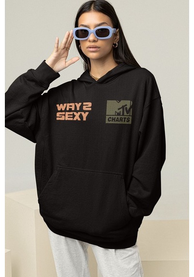 Sevbano Drake Way 2 Sexy Baskılı Unisex Oversize Tasarım Rapper Şarkıcı H Siyah