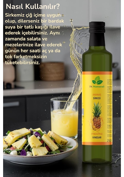 2 Adet Ananas Sirkesi Doğal Fermantasyon Sirke 250 Ml