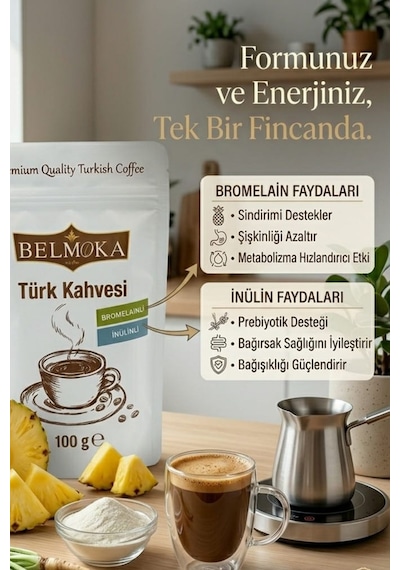 Bromelain Ve İnülin Katkılı Türk Kahvesi 3'lü Avantaj Paketi 3 100 Gr Türk Kahvesi