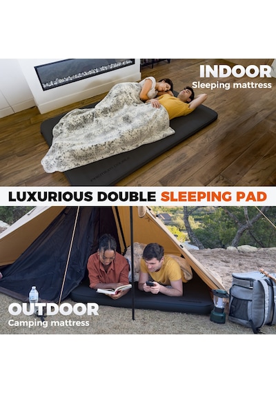 Kingcamp Premium Double Çift Kişilik Şişme Mat R-değeri 7.5 Siyah