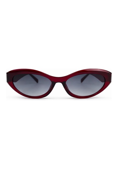 Sephira Bordo Şeffaf Çerçeve Füme Cam Vintage Retro Güneş Gözlüğü