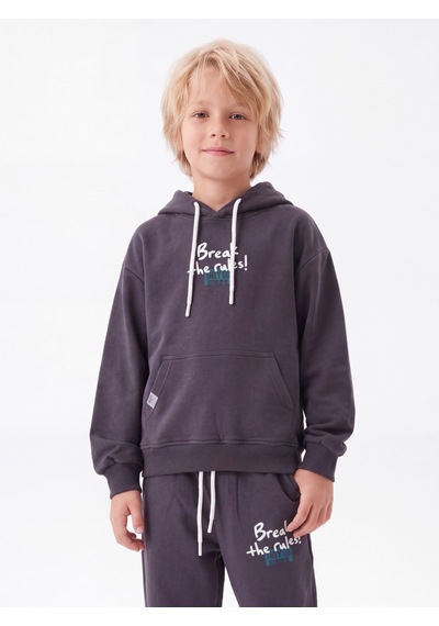 Toontoy Kids Toontoy Erkek Çocuk Kapüşonlu Break The Rules Baskılı Eşofman Takım Füme Toontoy Kids Toontoy Erkek Çocuk Kapüşonlu Break The Rules Baskılı Eşofman Takım Füme