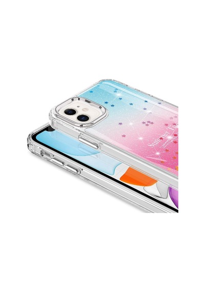 Apple Uyumlu  iPhone 11 Kılıf Simli Desenli Parlak Zore Task Kapak