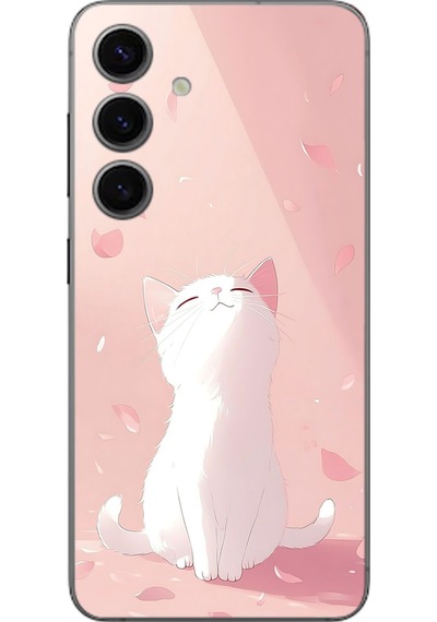 Samsung Galaxy S24 Uyumlu Minnoş Kedi Baskılı Silikon Kılıf Renkli